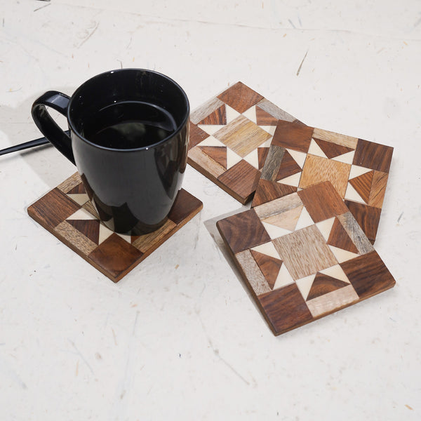 Modern Marquetry Coasters