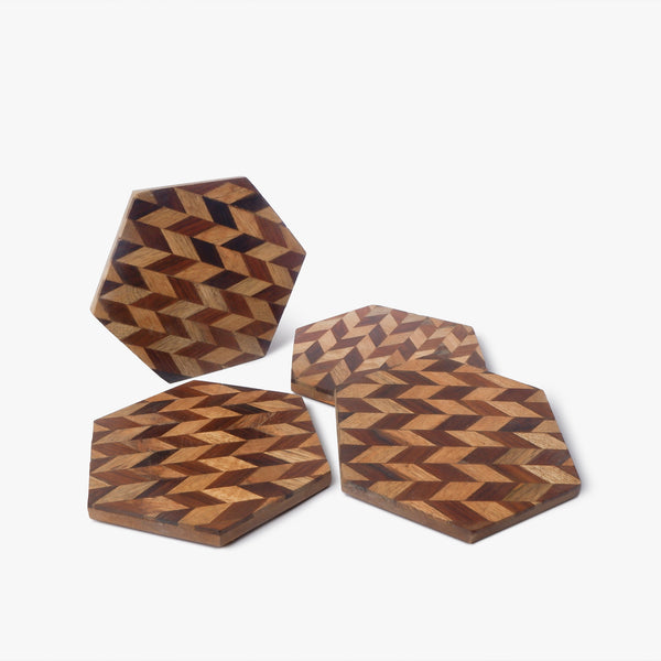 Rhombus Maze Hexagon Coasters