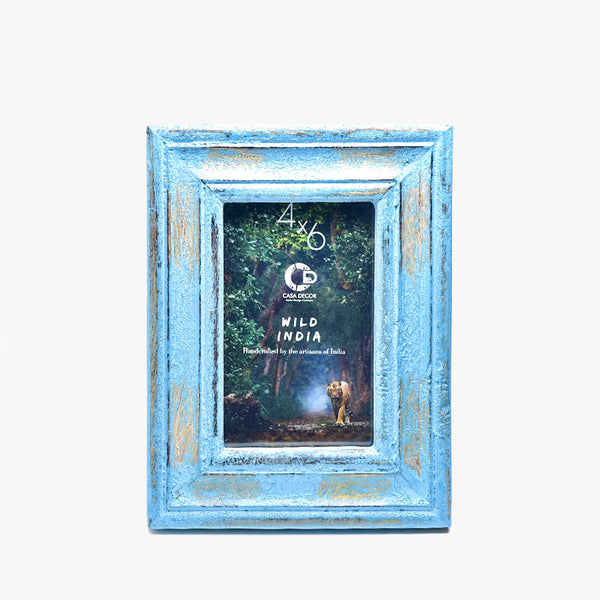 Distressed Pop Blue Picture Frame 4x6
