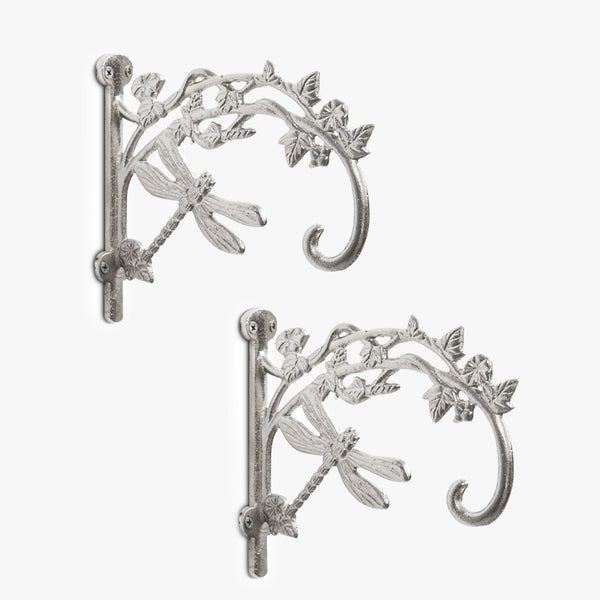 Dragonfly Wall Bracket- Silver (Set Of 2)