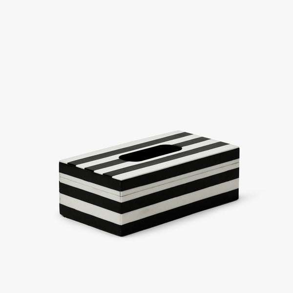 Monochrome Marvel Striped Tissue Box