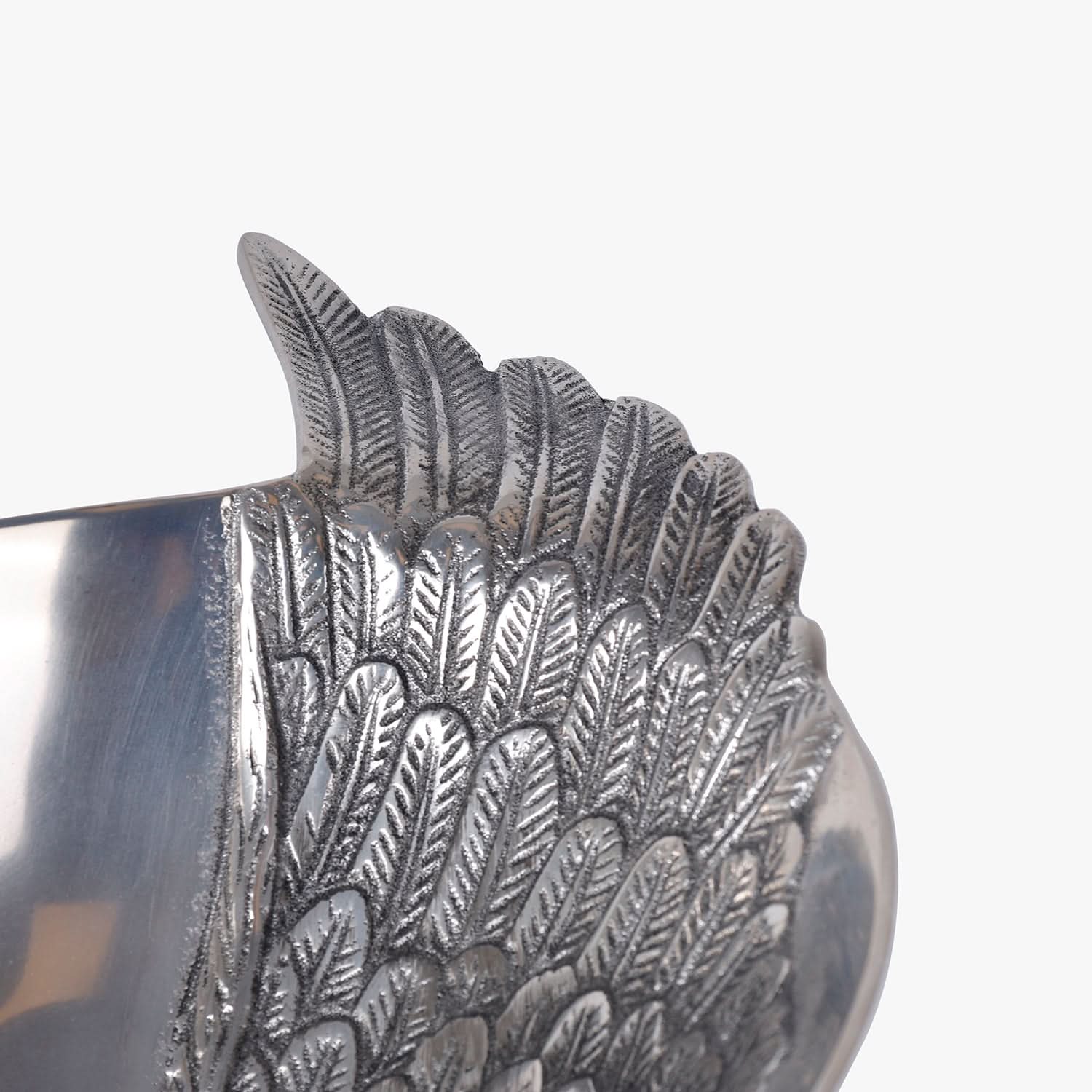 Silver Angel Wing Serving Bowl | Decorative Metal Dining Bowl & Home Decor Accent