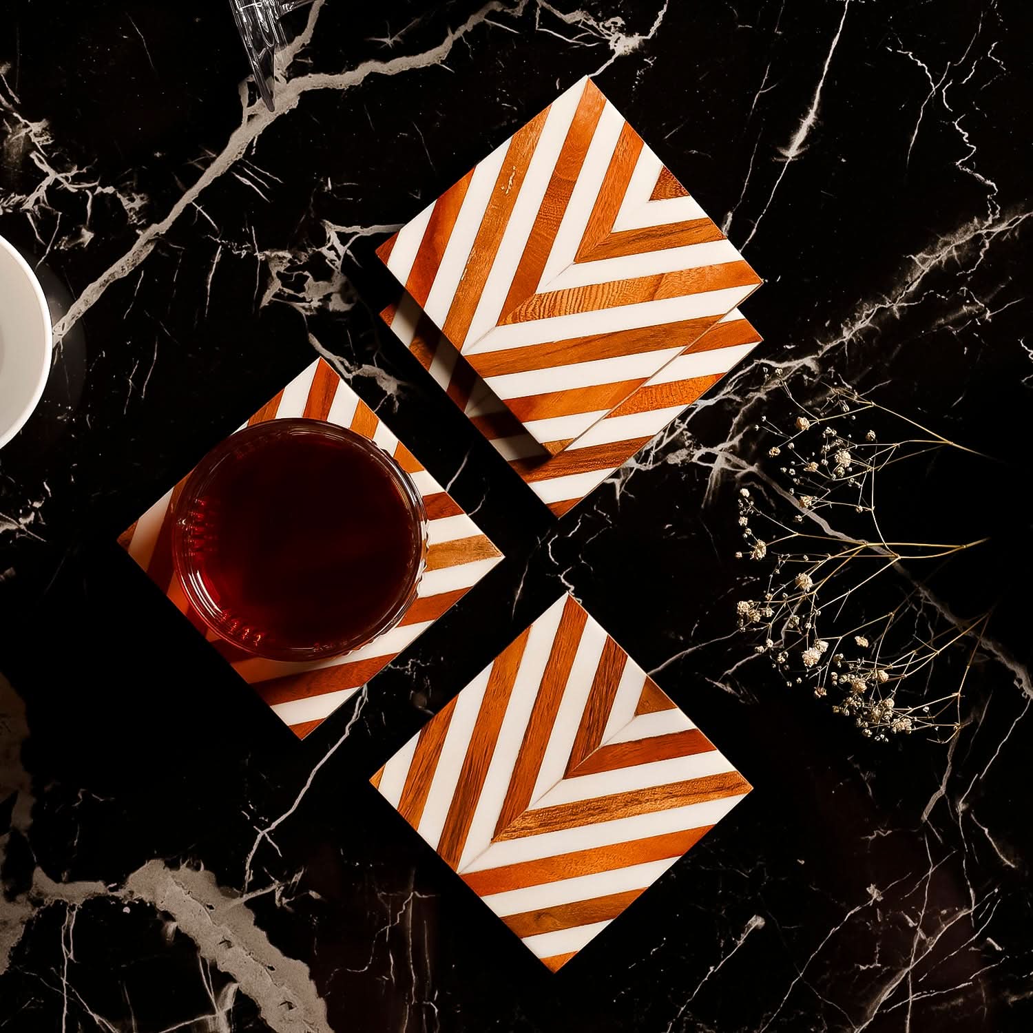 Chevron Resin Coasters Set of 4