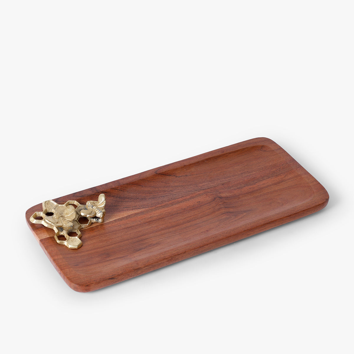 Wooden Serving Platter with Bee Detail for Table Decor and Snack Serving