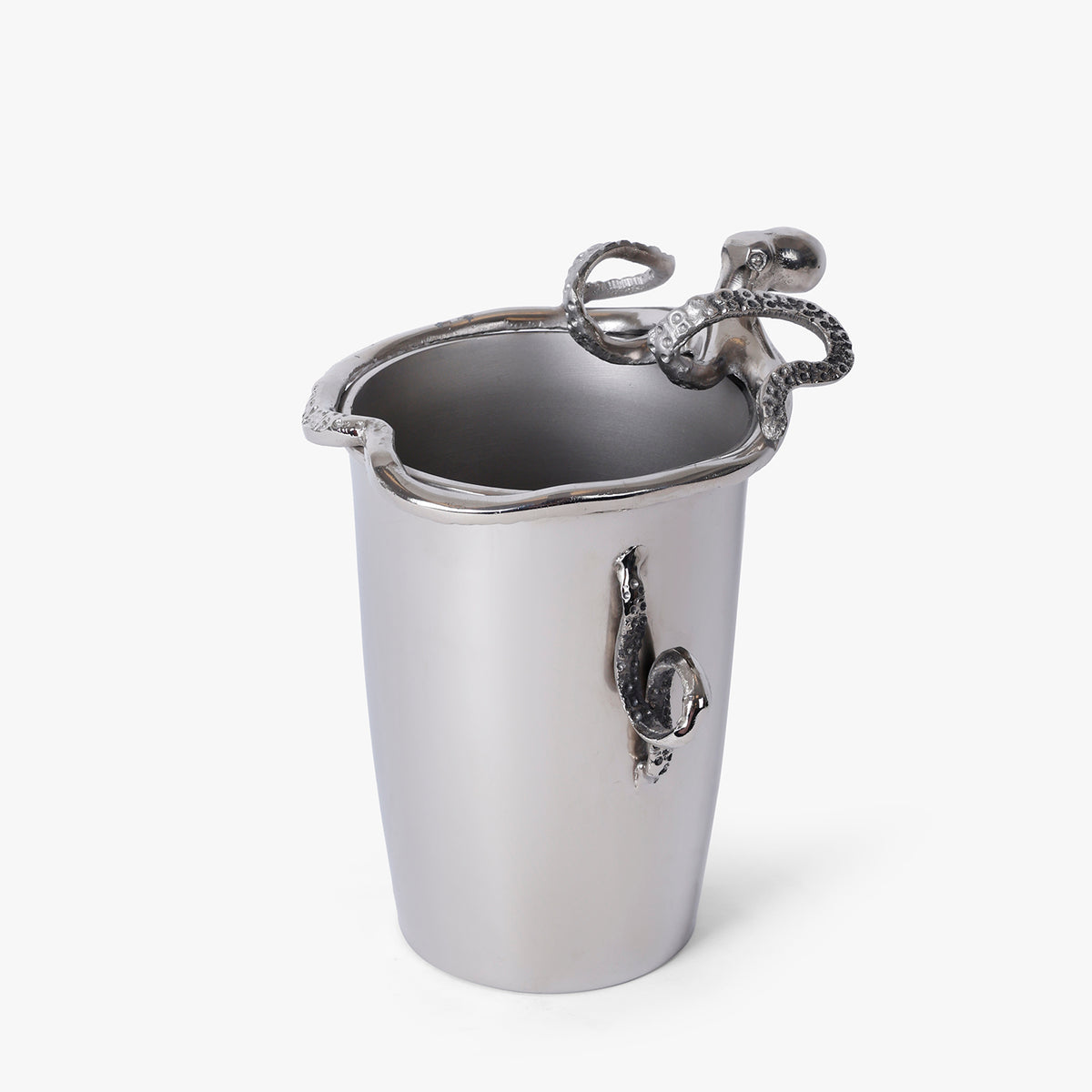 Metal Ice Bucket with Octopus Detail for Bar Setup and Table Decor