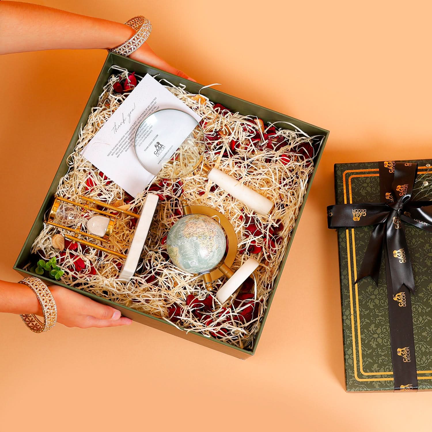 Premium Gift Box with Globe, Sand Timer & Magnifying Glass