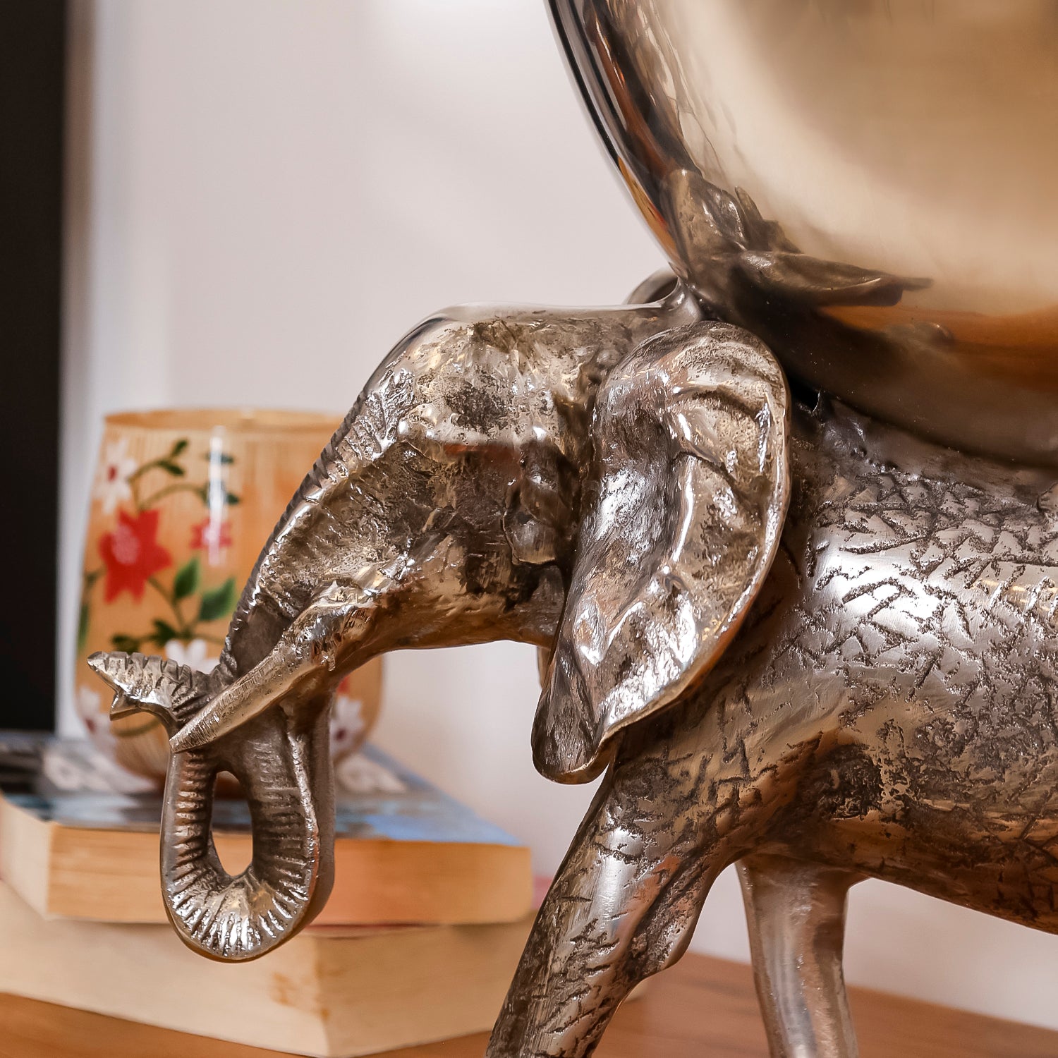 Silver Elephant Wine Chiller & Ice Bucket | Decorative Bar Decor Bottle Cooler