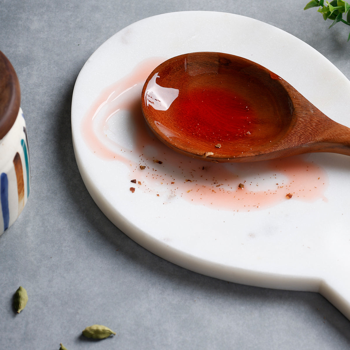 White Marble Spoon Rest for Kitchen Countertop, Cooking & Minimal Table Styling