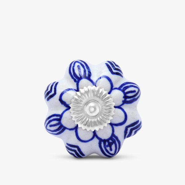 Blue Bloom Ceramic Knobs