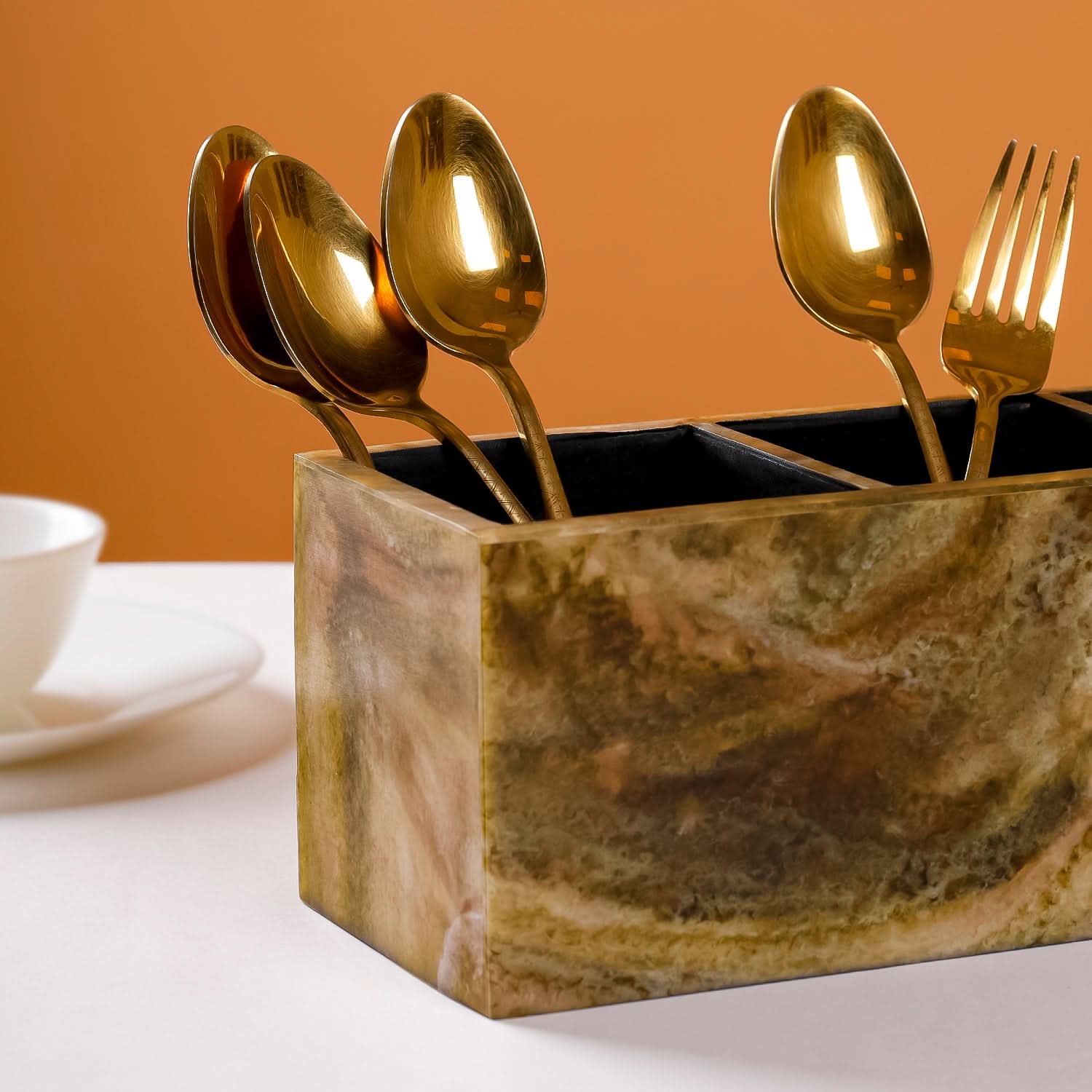 Resin Cutlery Caddy- Utensil Holder & Table Organizer