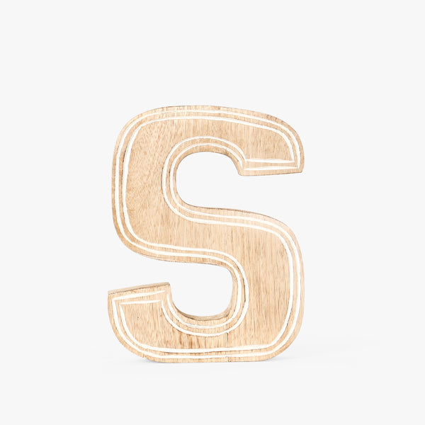 Vintage Timber Alphabet 'S' Initial