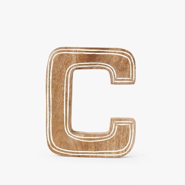 Vintage Timber Alphabet C Initial