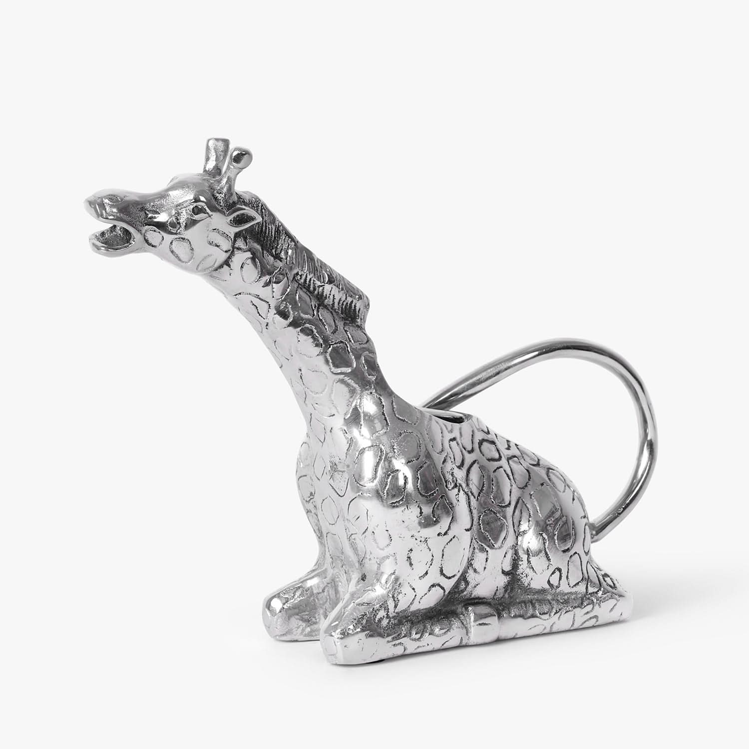 Silver Giraffe Bottle Holder | Decorative Animal Wine Holder & Bar Decor Accent