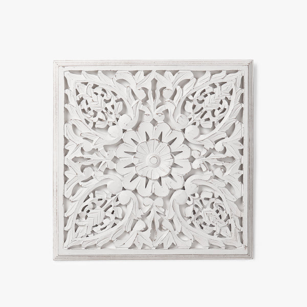 Hand-Carved Wooden Jali Wall Panel