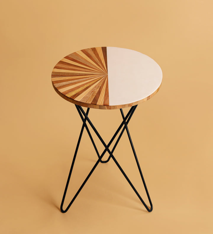 Trendy Color-Block Ray Accent Table