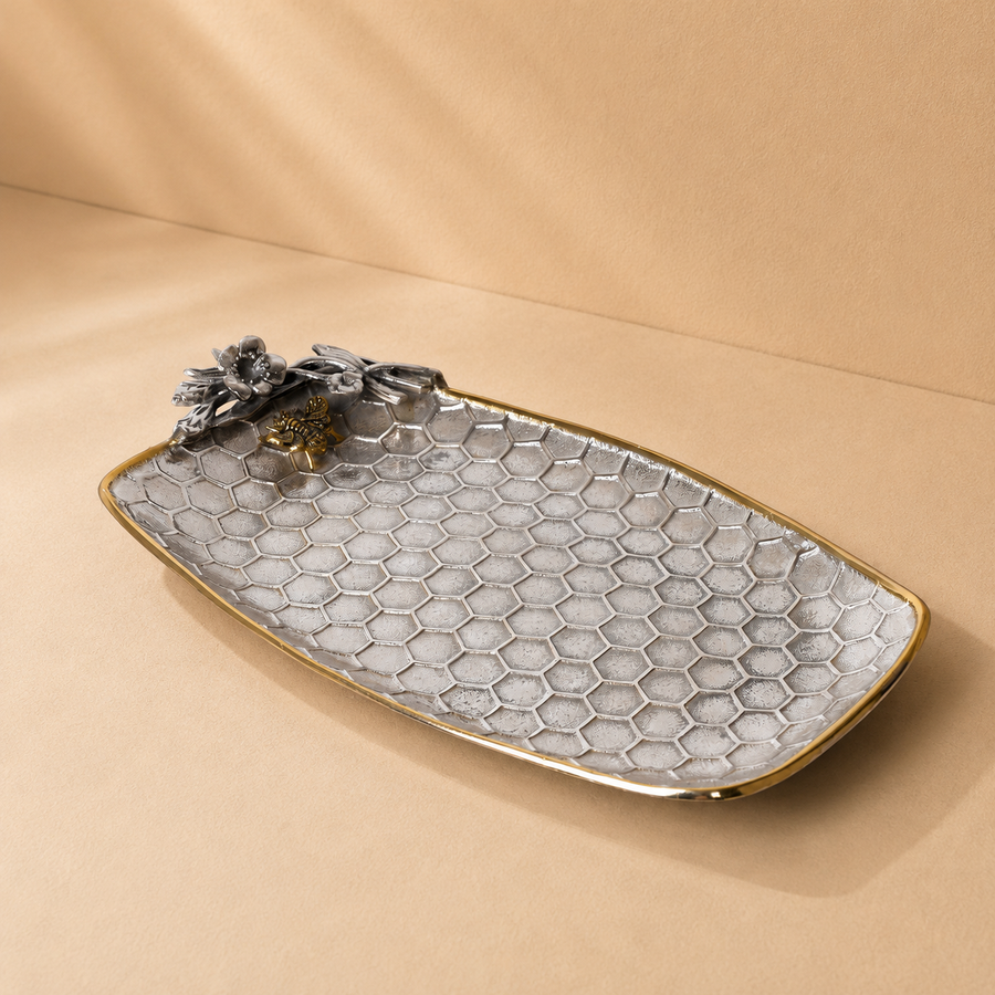 Honeycomb Decorative Tray for Table Decor, Dessert Serving and Festive Styling