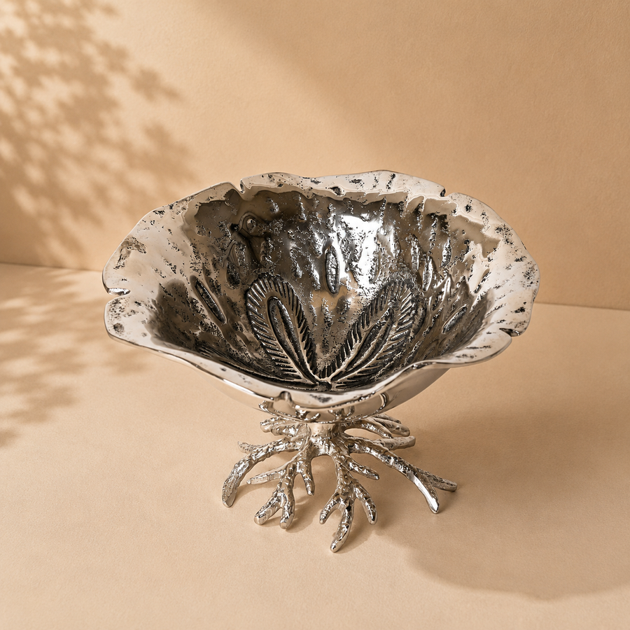 Pedestal Decorative Bowl for Table Decor, Dry Fruit Serving and Festive Styling