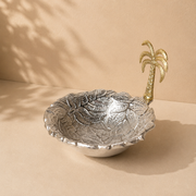 Palm Tree Decorative Bowl for Table Decor, Dry Fruit Serving and Tropical Styling