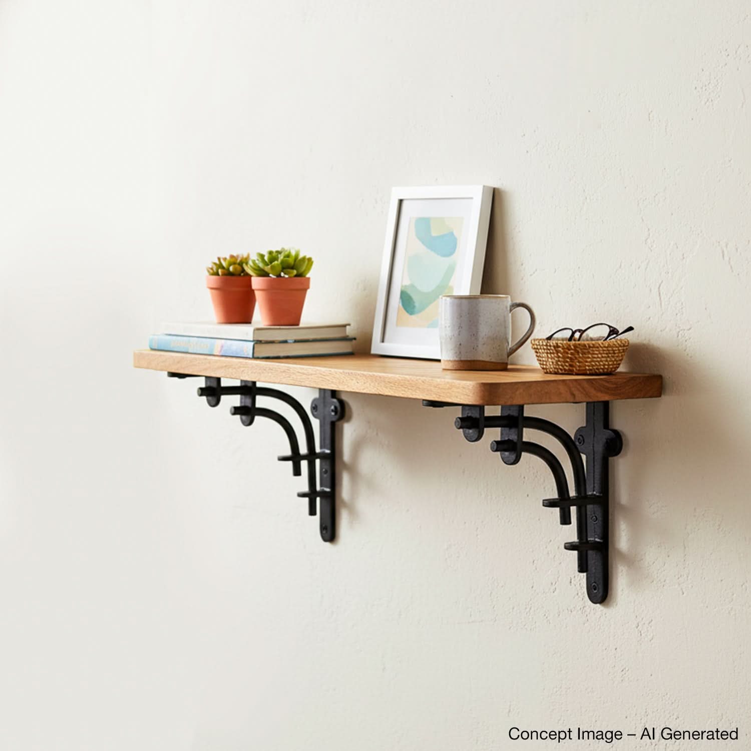 Vintage Alder Wooden Shelf