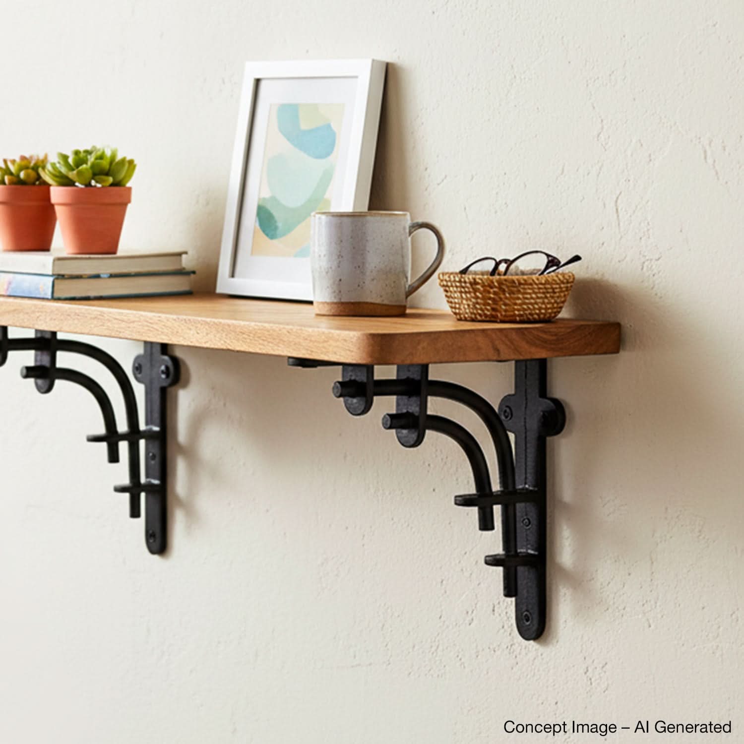 Vintage Alder Wooden Shelf