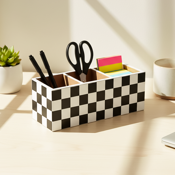 Black & white Checkered Caddy