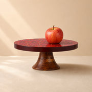 Arc & Petal Wooden Cake Stand | Round Decorative Dessert Stand & Cake Display Plate