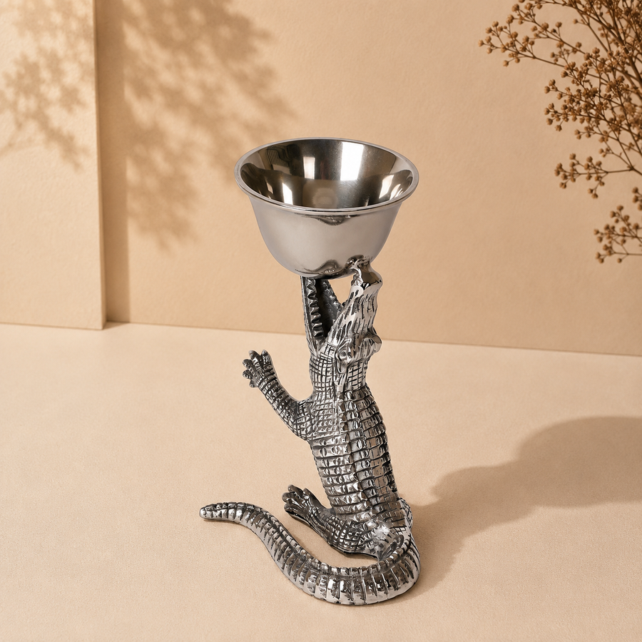 Crocodile Bowl for Table Decor, Dry Fruit Serving and Statement Styling