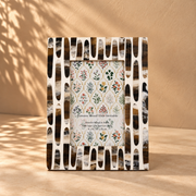 Monochrome Abstract Inlay Wooden Photo Frame 4x6 Inch