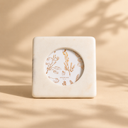 White Marble Oval Photo Frame for Tabletop Styling  5x5 Inch