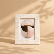 White Marble Textured Photo Frame for Tabletop Styling 5x7 inch