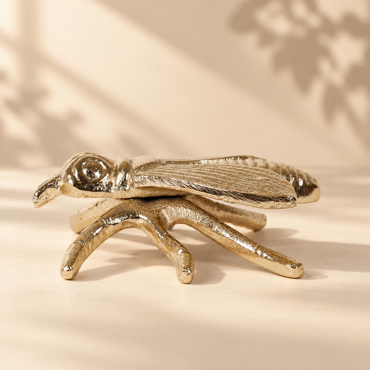 Gold Aluminium Grasshopper Figurine Showpiece for Tabletop