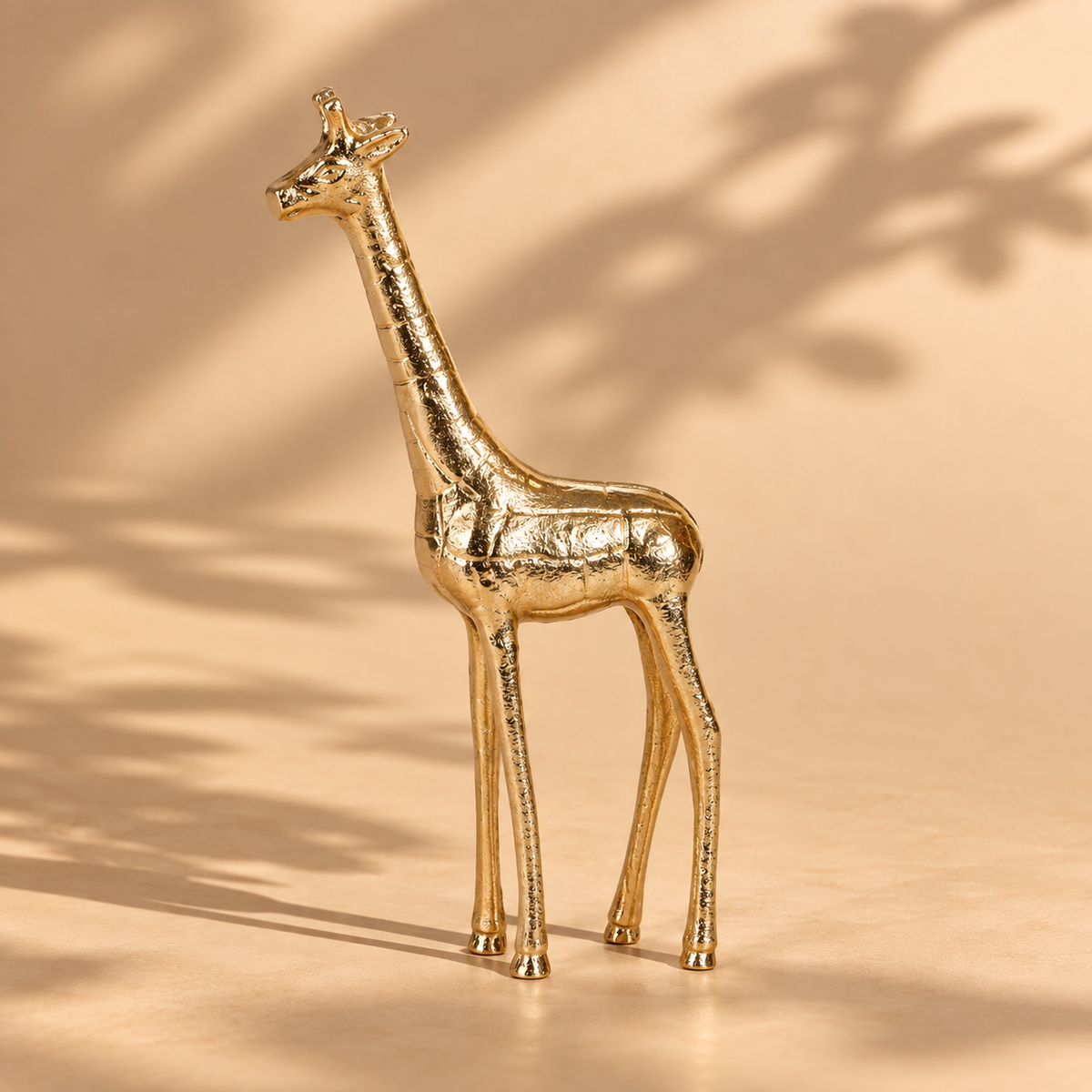 Gold Aluminium Giraffe Figurine Showpiece for Tabletop
