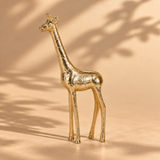 Gold Aluminium Giraffe Figurine Showpiece for Tabletop