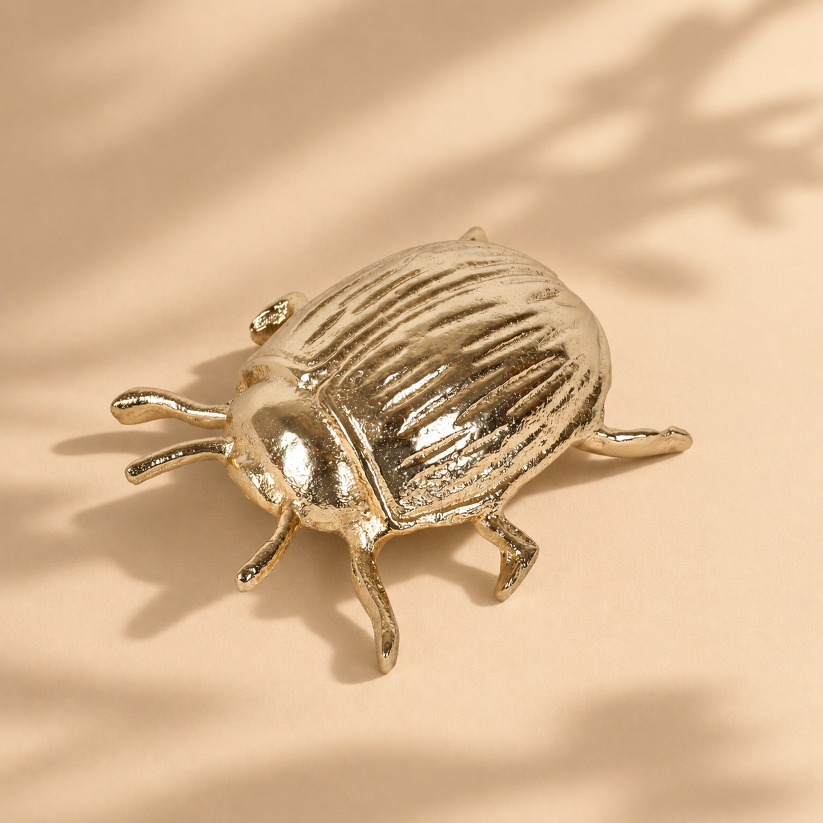Gold Aluminium Beetle Figurine Showpiece for Tabletop