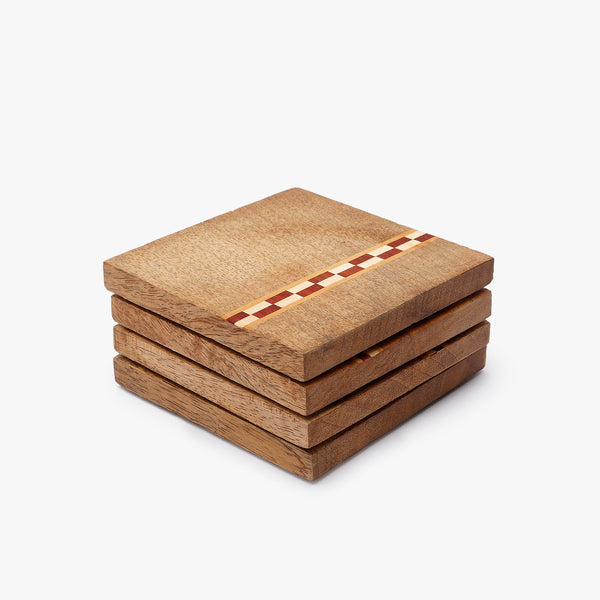 Geometrical Striped Wooden Coasters