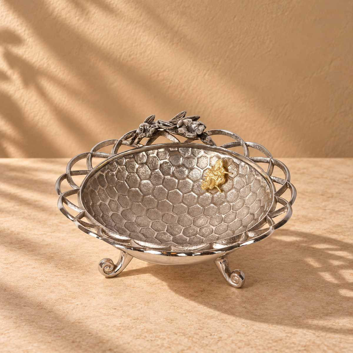 Honeycomb Decorative Bowl for Table Decor, Fruit Display and Festive Serving