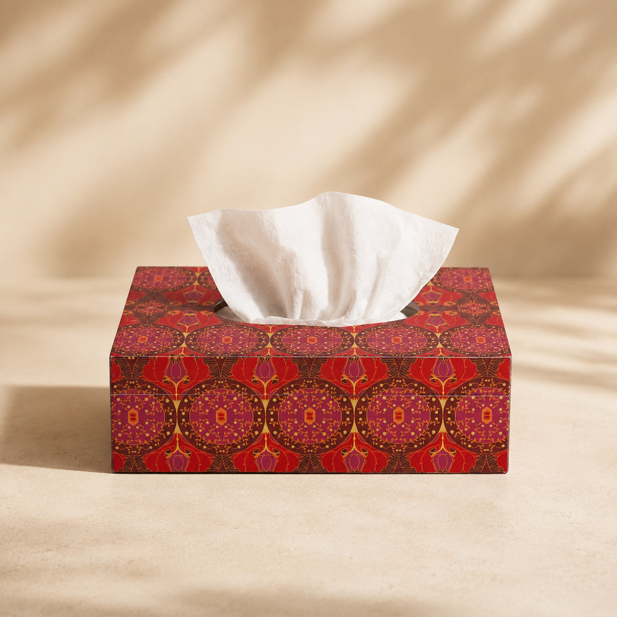 Arc & Petal Wooden Tissue Box Holder | Decorative Tissue Paper Dispenser for Home & Dining