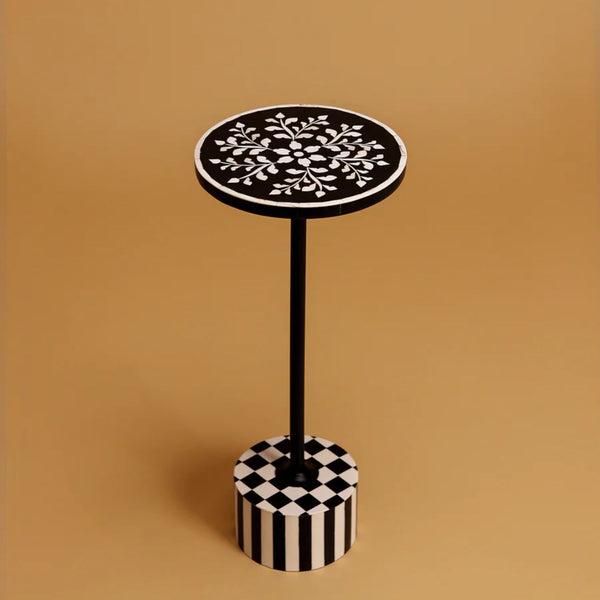 Geo Black Flora Drink Table