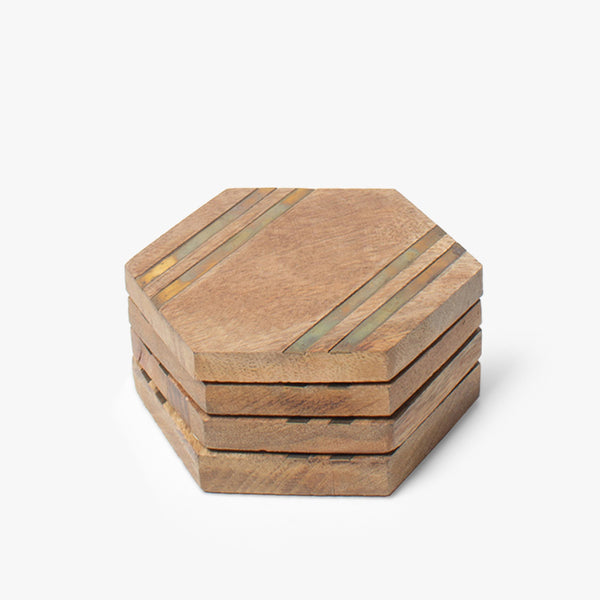 Striped Hexagon Coasters