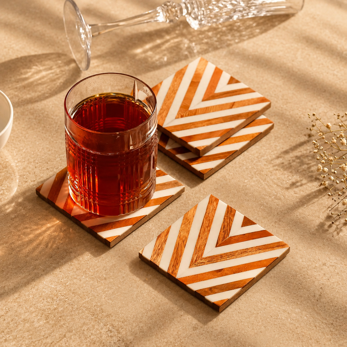 Chevron Resin Coasters Set of 4
