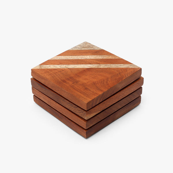 White Striped Drink Coasters