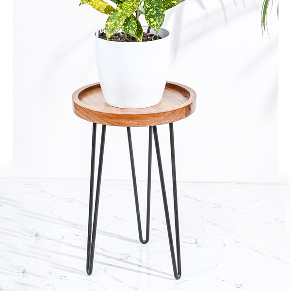 Brown Textured Plant Stand