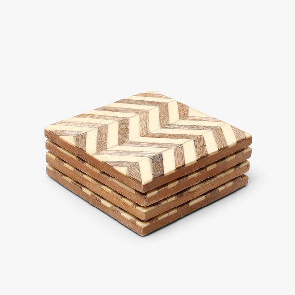 Beige Chevron String Coaster