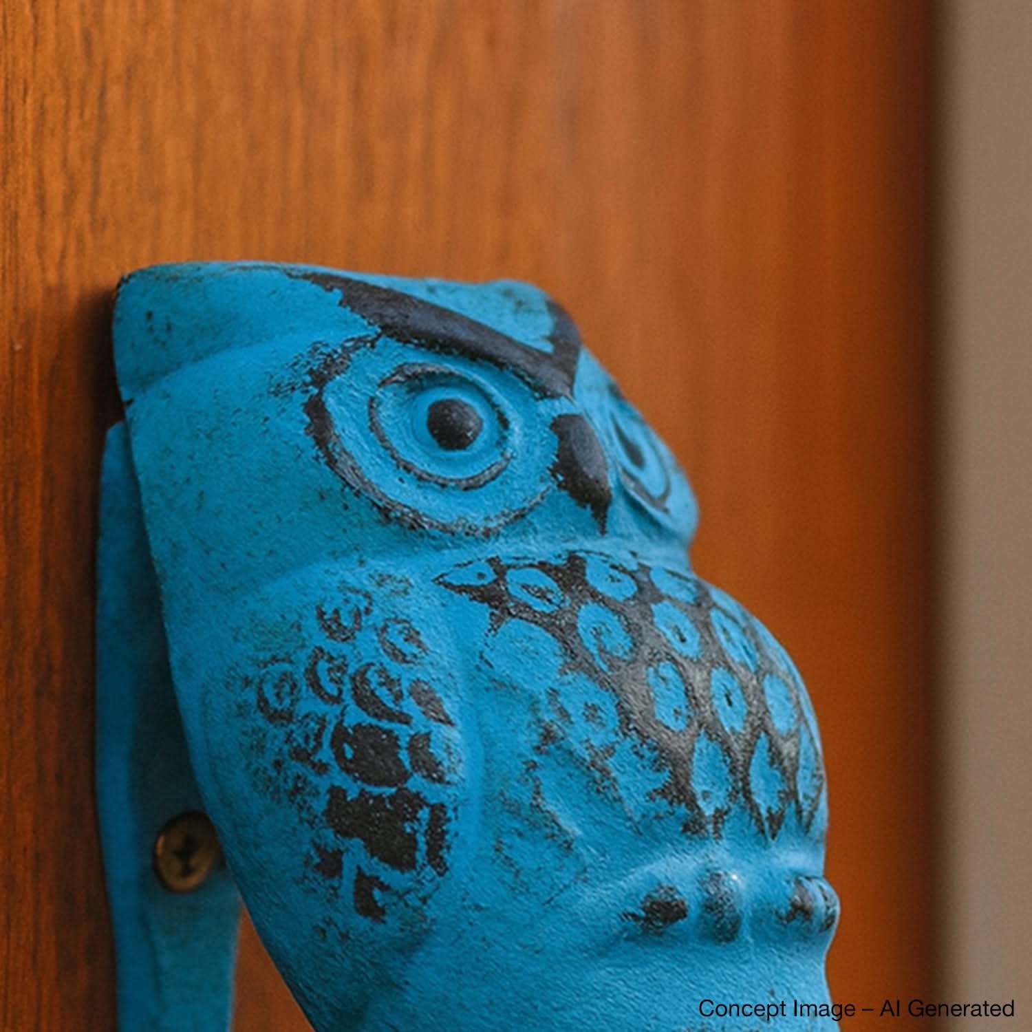 Blue Wise Owl Door Knockers