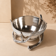 Antler Crystal Rim Bowl for Table Decor, Dry Fruit Serving and Festive Styling