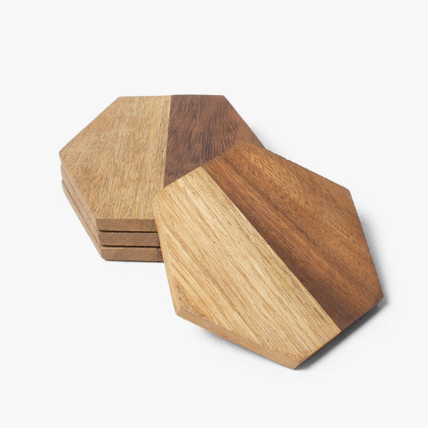 Color Block Hexagon Coasters