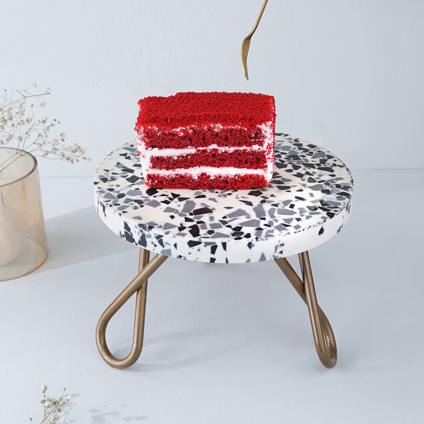 Black & White Terrazzo Cake Stand