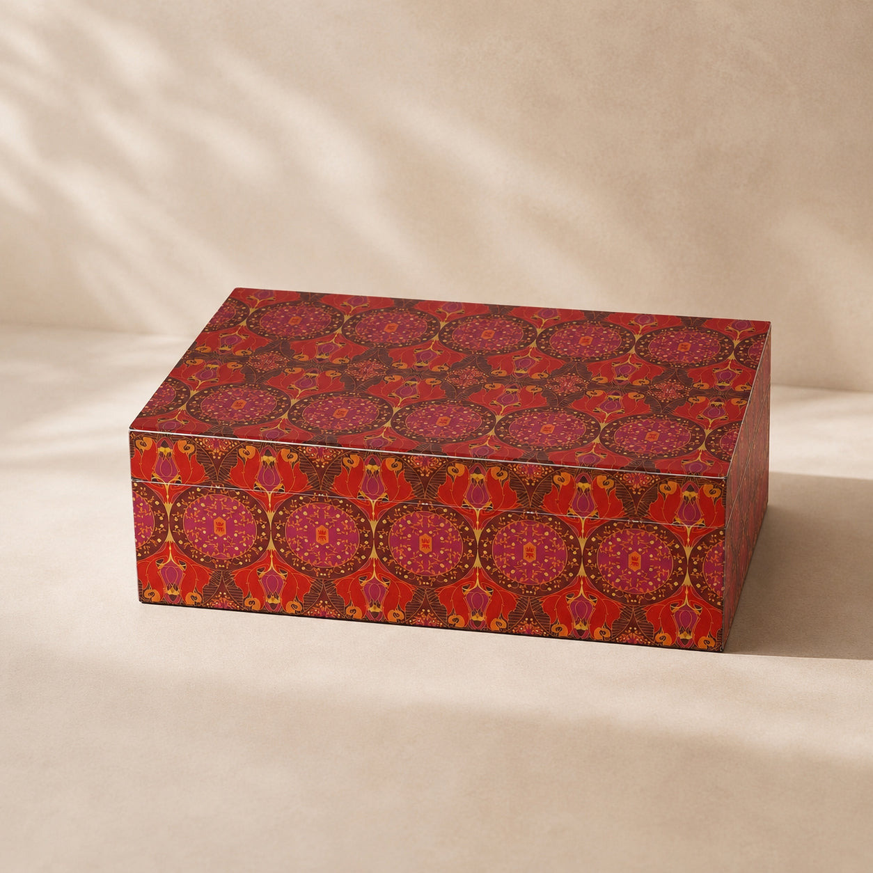 Arc & Petal Wooden Storage Box with Lid | Decorative Multipurpose Organiser Box