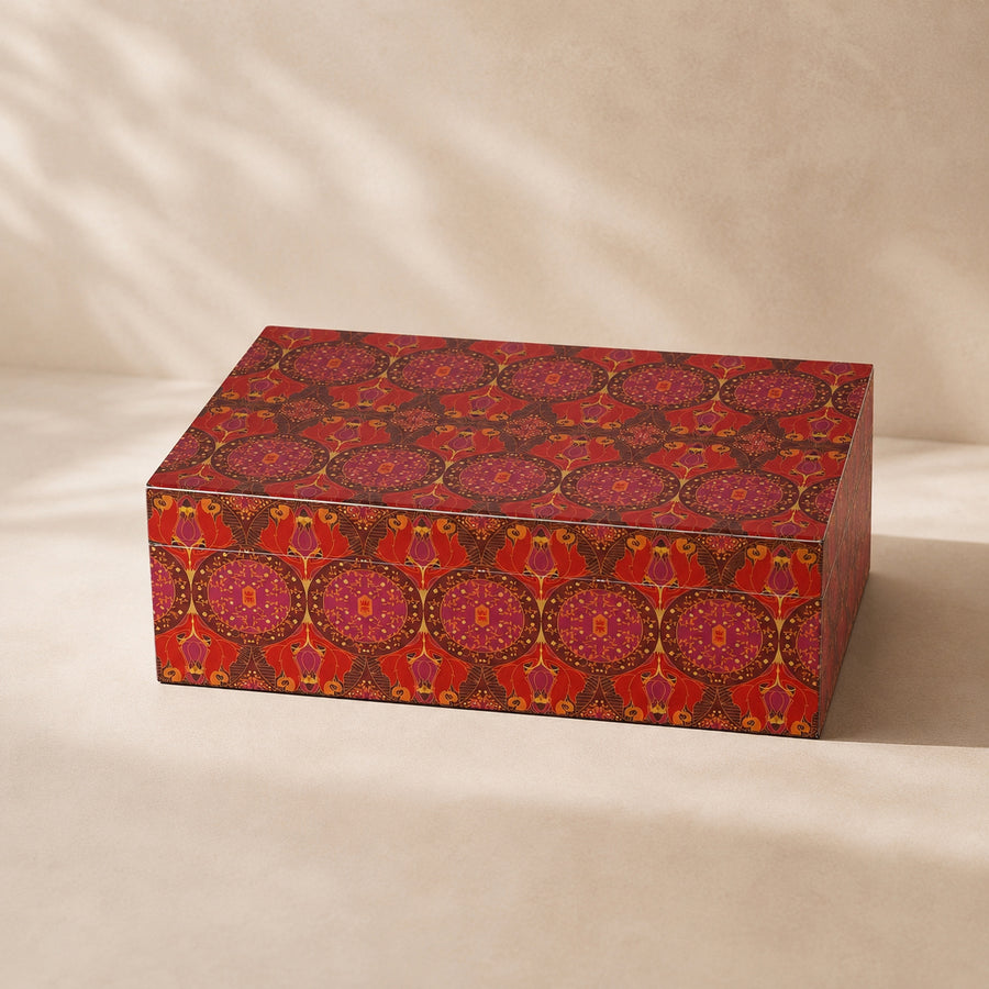 Arc & Petal Wooden Storage Box with Lid | Decorative Multipurpose Organiser Box
