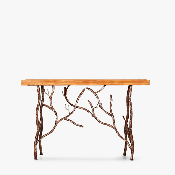 Golden Aborism Wooden Console Table